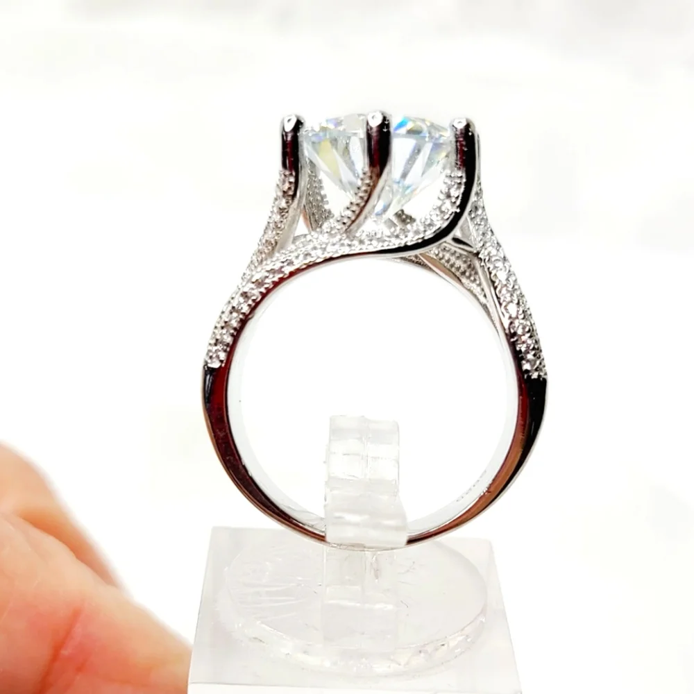 5 Carat Moissanite Ring Sterling